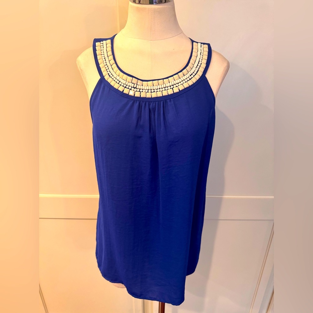 Banana Republic Blue Embellished Women's Top - Picture 1 of 5